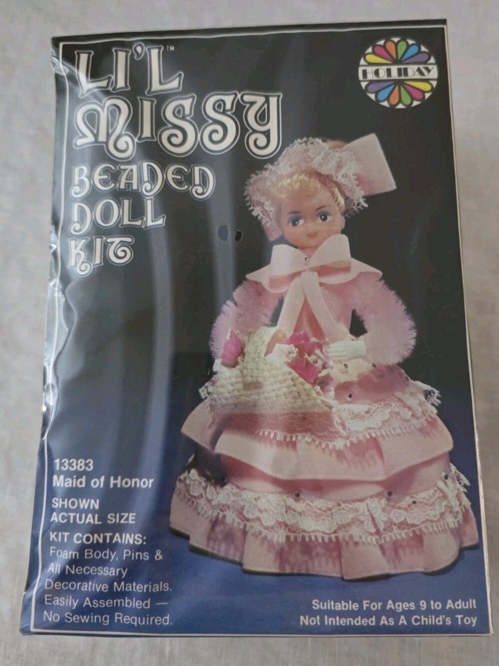 Walco Li'l Missy Beaded Doll Kit Sequin Vintage Maid of Honor #13383